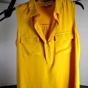 LOFT Sleeveless Women's Yellow Blouse Size Medium